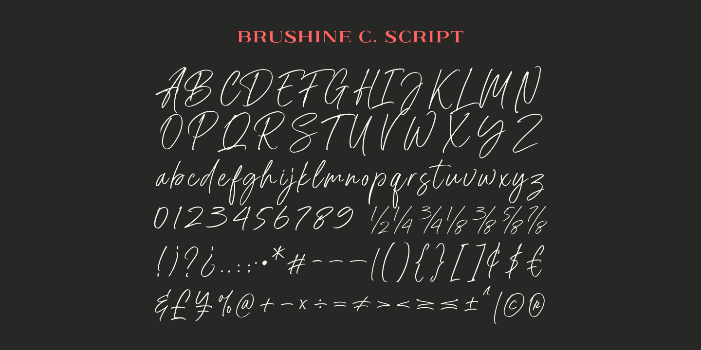 Przykład czcionki Brushine Collection Oblique